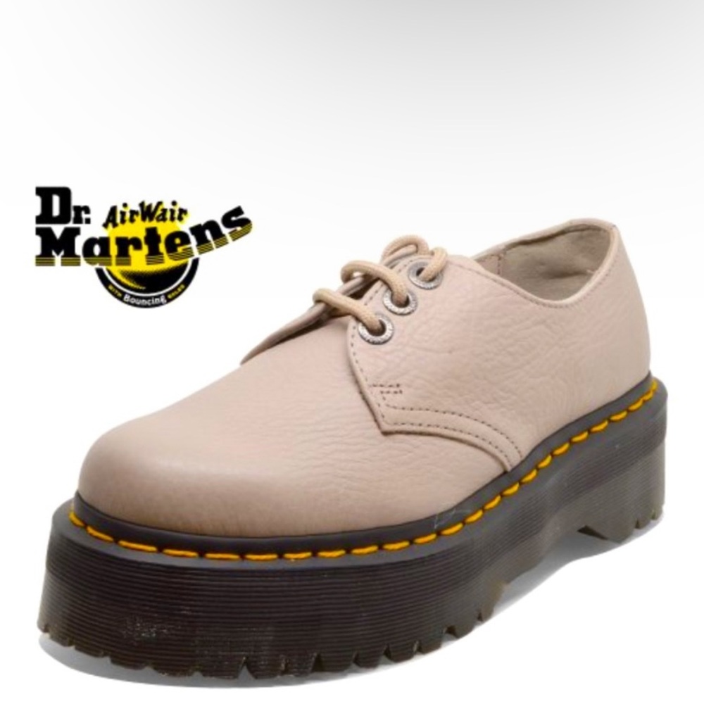 Dr. Martens 1461 II Pisa Leather Platform Lace Up Shoes in Vintage Taupe 38 (8) - Picture 6 of 6